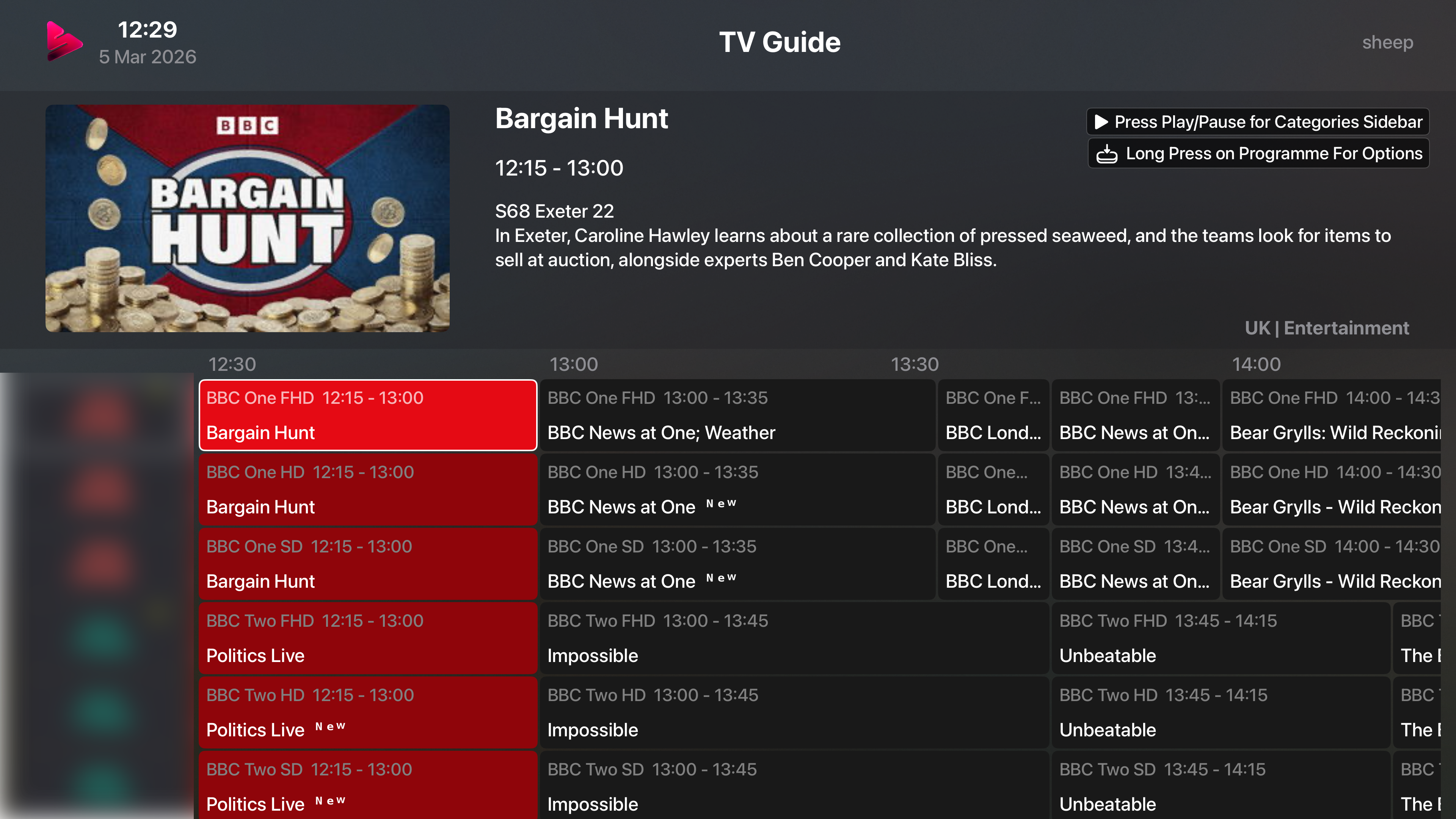 Electronic Program Guide